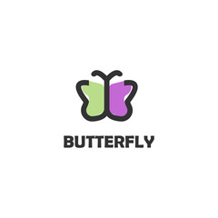 Butterfly symbol logo icon vector