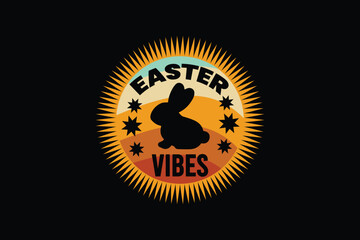 Fototapeta premium Easter Vibes Vintage T-Shirt Design