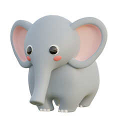 3d elephant with a heart