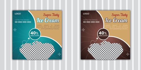 Ice cream for social media post template design . Banner, vector illustration , food menu , poster and special menu design template 