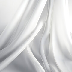 Naklejka na ściany i meble Blurred white soft fabric texture background, abstract, textures, Generative AI