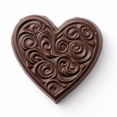 chocolate heart isolated on white background