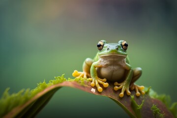 Obraz premium Macro photography of tree frog , generative ai