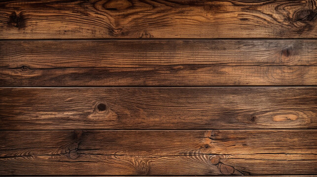wooden table texture. brown planks as background top view. Generative Ai