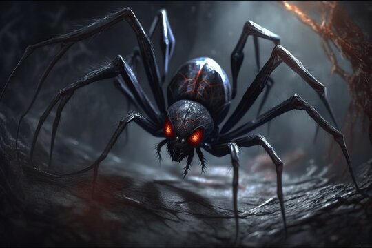 Vampire spider artistic painting, generative ai