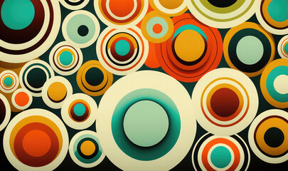 Fototapeta premium Seamless pattern with colorful circles. Generative AI
