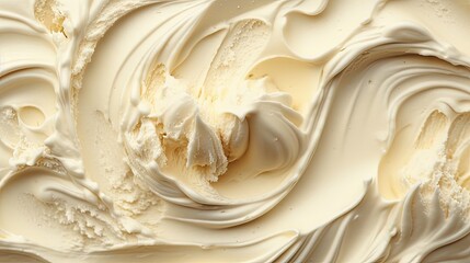 Top view of vanilla ice cream surface. Generative AI.