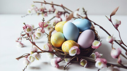 easter eggs on a branch