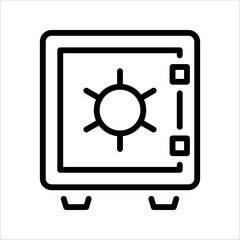 Bank safe vector icon. linear style closed safe. Security single isolated modern vector line design icon safe vault. vector illustration on white background