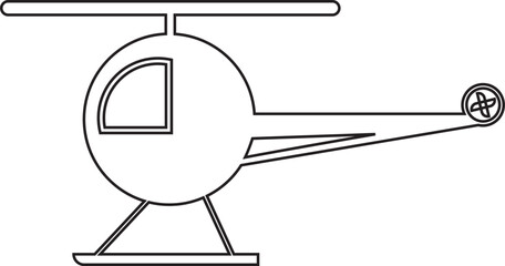 Helicopter icon. Transparent background. Vector Illustration.