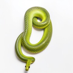 green snake isolated on a white background