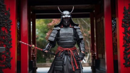 全身鎧を着た侍の戦士