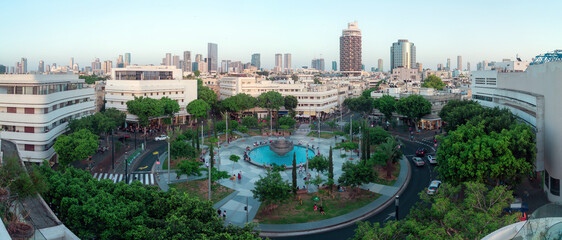 Tel Aviv, Disengoff square top panorama