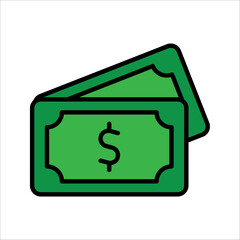 Dollar Money icon vector for web, computer and mobile app. cash icon vector illustration on white background