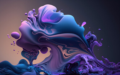 Lavender and blue fluid background, Generative AI