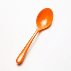 orange spoon on white background
