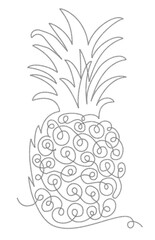 Pineapple Design with Embellishments,  vector illustration, Pineapple Fashion Graphic