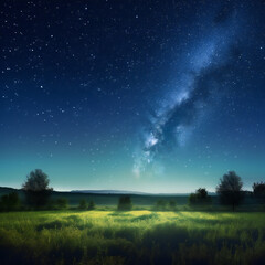 Fototapeta na wymiar Landscape with milky way galaxy night sky, nature, landscapes