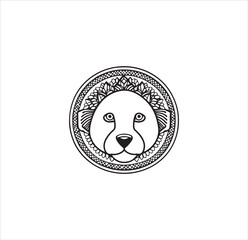 Face of dog vector line art for coloring book