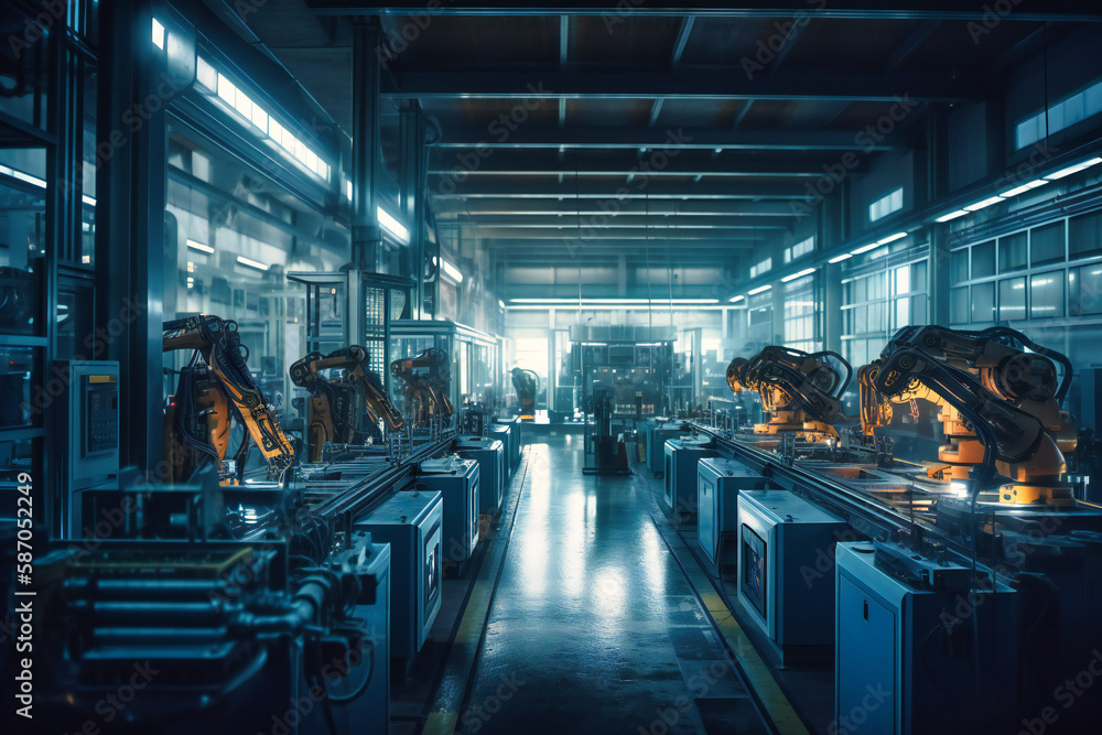 Poster a striking portrayal of cutting-edge robotic arms, seamlessly executing complex tasks to elevate dig