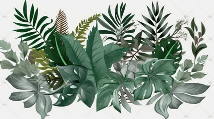 Obraz na płótnie Canvas Green leafs of palm tree - generative ai