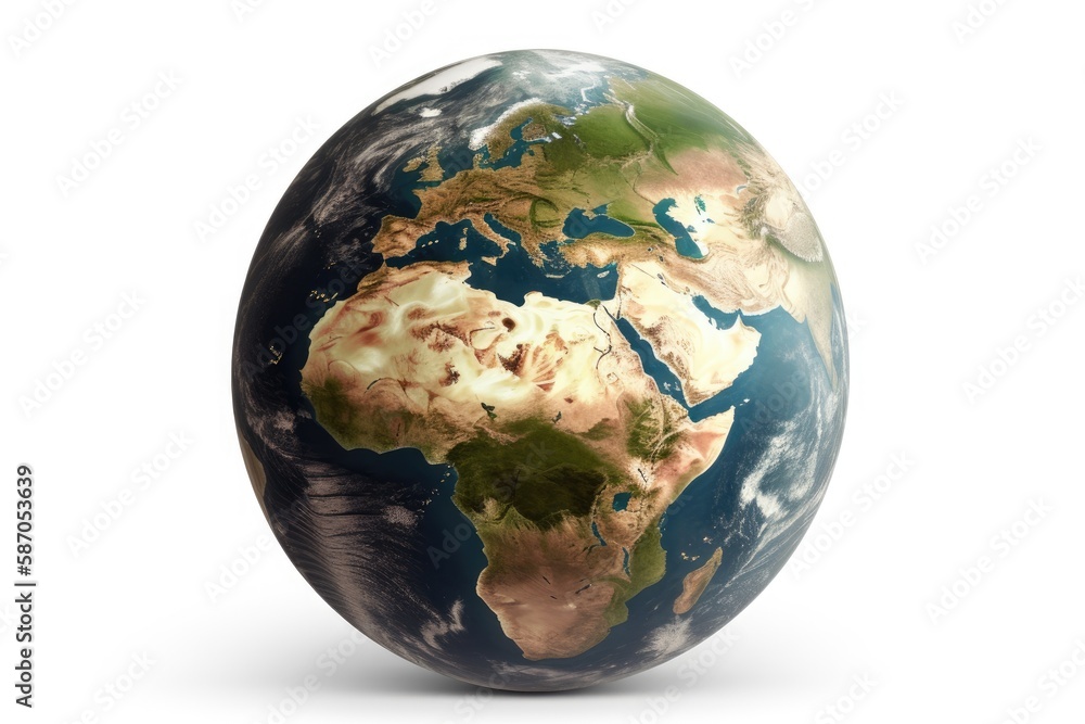Poster world map on the surface of an egg. generative ai