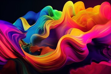 background pink modern wave blue flow dynamic colours liquid gradient flowing cyberspace creative. Generative AI.