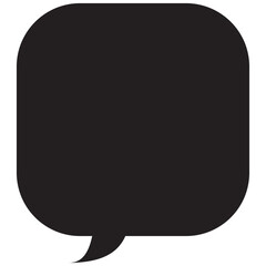 吹き出しのイラスト4【黒シルエット】