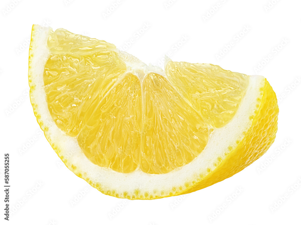 Wall mural slice of lemon fruit isolated on transparent background - Wall murals