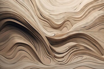  an abstract image of a wavy surface with a light brown color and a light brown background with a white drop of water in the middle of the image.  generative ai