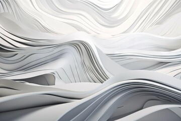  a white abstract background with wavy lines and curves in the center of the image, with a black and white background to the left of the image.  generative ai