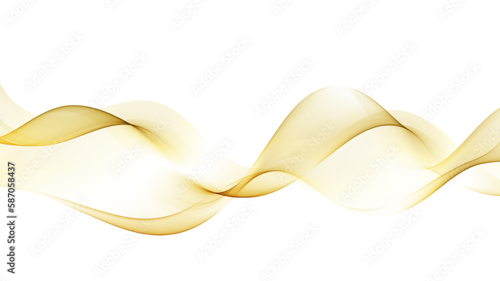 Poster golden wavy wave, design elements. a wave of many sparkling lines.