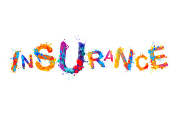 Insurance. Vector splash paint letters