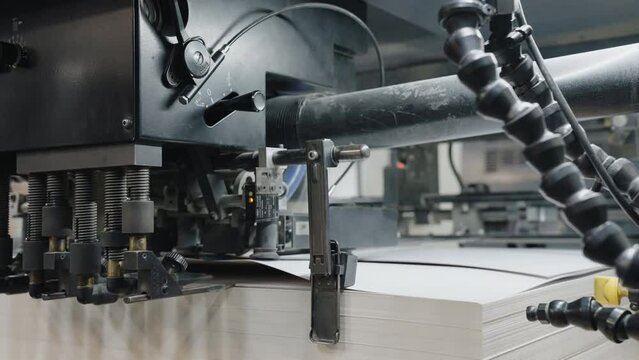 Printing house. Paper submission. Offset printing process.
