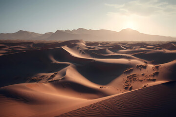 Fototapeta na wymiar A fascinating image of a desert with silver dunes