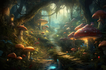 Fototapeta na wymiar Mushroom Forest