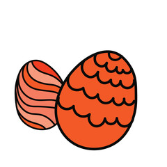 Happy Easter element set of funny rabbit animals, eggs and floral decoration in cute cartoon style. Flat hand drawn icon