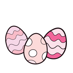 Happy Easter element set of funny rabbit animals, eggs and floral decoration in cute cartoon style. Flat hand drawn icon