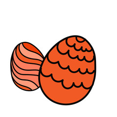Happy Easter element set of funny rabbit animals, eggs and floral decoration in cute cartoon style. Flat hand drawn icon