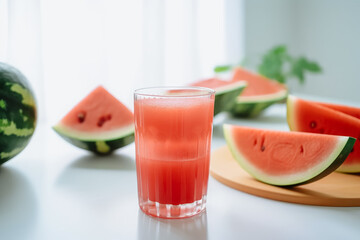 summer refreshing watermelon and watermelon juice
