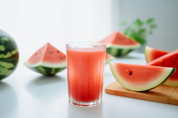 summer refreshing watermelon and watermelon juice