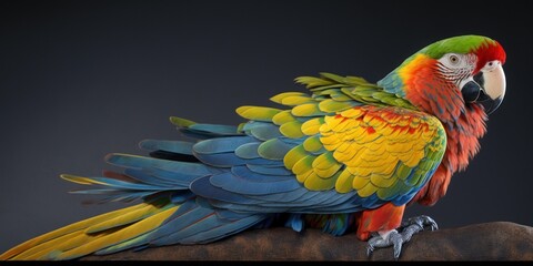 Fototapeta premium tropical parrot isolated on white background, generative ai