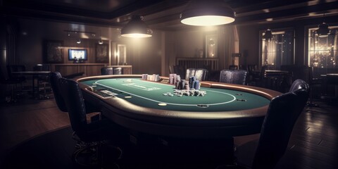 Fototapeta na wymiar casino game table, generative ai