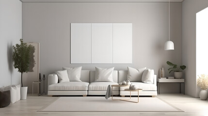 Canvas mockup modern living room generative art