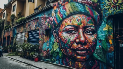 Obraz premium AI Colombian Festivities Through the Eyes of Imagination: Captivating, Magical, and Vibrant Photographs That Will Transport You to a World of Fantasy and Wonder