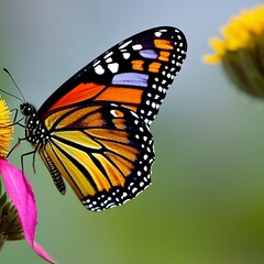 Fototapeta na wymiar butterfly on flower Generative AI