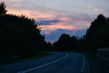 Fototapeta premium sunset on the road in Ireland
