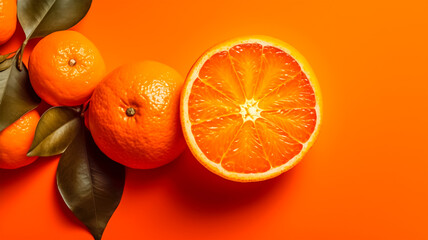 graphic elements in orange, with juicy oranges for graphic design 