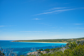 Obraz premium Bunker Bay, a popular beach in the Busselton council area, in the southwest of Western Australia, as seen from Cape Naturaliste 