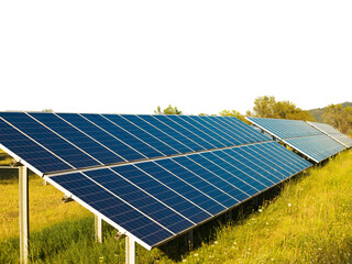 photovoltaic solar park  renewable energy wind generators  - 3d rendering
